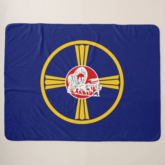 Stadsvlag van Omaha (Nebraska) Sherpa Deken (Voorkant (horizontaal))