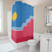 Stadsvlag van Sioux Herfsten (South Dakota) Douchegordijn (In situ)