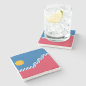 Stadsvlag van Sioux Herfsten (South Dakota) Stenen Onderzetter (Zijkant)