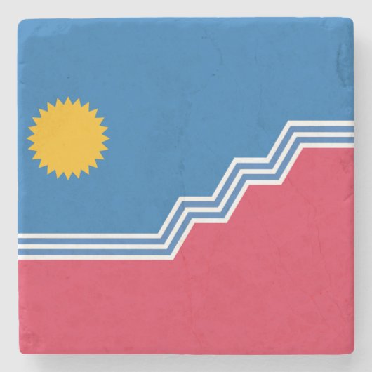 Stadsvlag van Sioux Herfsten (South Dakota) Stenen Onderzetter (Voorkant)