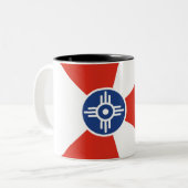 Stadsvlag Wichita Tweekleurige Koffiemok (Voorkant links)
