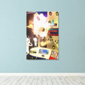 Stadsvlucht 2013 canvas afdruk (Insitu (Houten vloer))