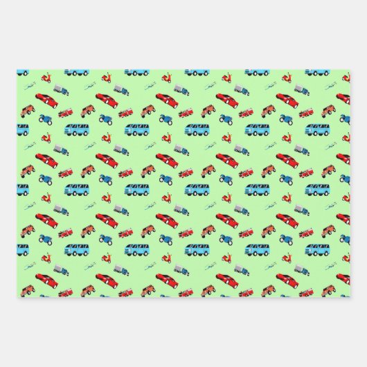 Stadsvoertuigen Inpakpapier Vel (Voorkant)