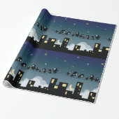 Stadsvogels op een luchthemel cadeaupapier (Uitgerold)