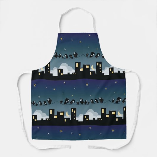 Stadsvogels op een luchthemel schort (Voorkant)