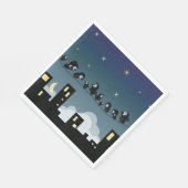 Stadsvogels op een luchthemel servet (Hoek)