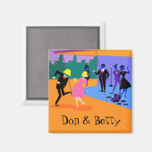  stadsvoorhoede van Retro Magneet (Voorkant / Achterkant)