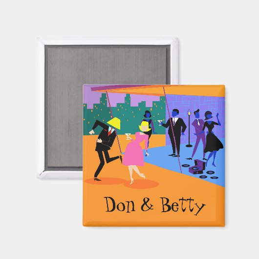  stadsvoorhoede van Retro Magneet (Voorkant / Achterkant)