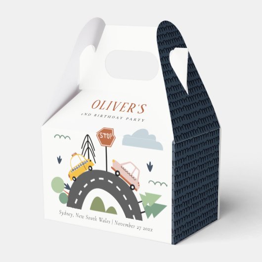 Stadswagen Kinder autoweg Elke dag van de avond Bedankdoosjes (Achterkant)