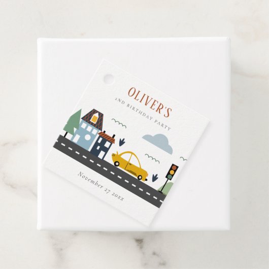 Stadswagen Kinder autoweg Elke dag van de avond Bedankjes Labels (In situ)