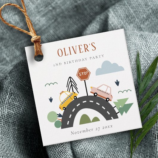 Stadswagen Kinder autoweg Elke dag van de avond Bedankjes Labels