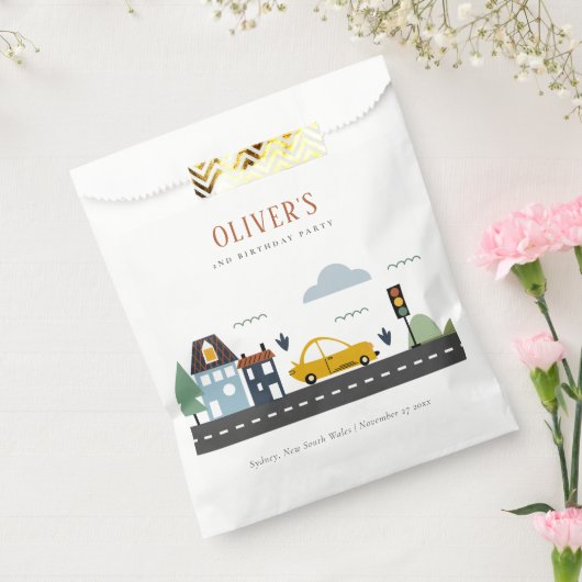 Stadswagen Kinder autoweg Elke dag van de avond Bedankzakje (Gezegeld)