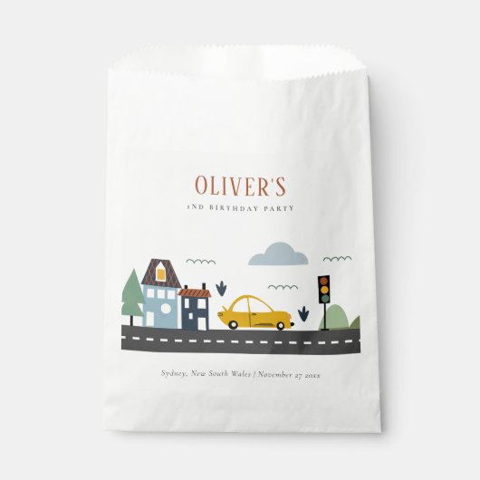 Stadswagen Kinder autoweg Elke dag van de avond Bedankzakje (Voorkant)