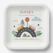 Stadswagen Kinder autoweg Elke dag van de avond Papieren Bordje (Voorkant)