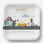 Stadswagen Kinder autoweg Elke dag van de avond Papieren Bordje (Voorkant)