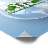 Stadswater van de Papercut - Daling Earth Conserva Poster (Hoek)