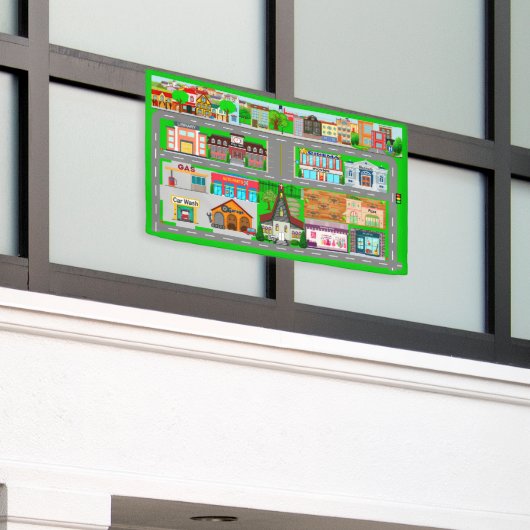 Stadswegen voor auto's 2 1.2' x 4' spandoek (Buitenkant Gebouw)