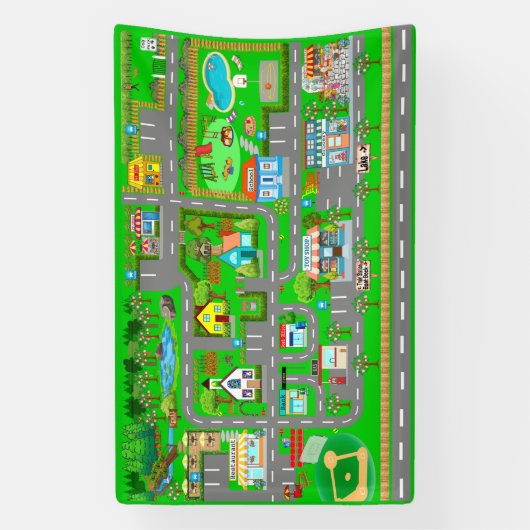 Stadswegen voor auto's 2 1/2' x 4' spandoek (Verticaal)