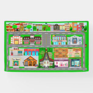 Stadswegen voor auto's 3x5-banner spandoek