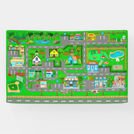 Stadswegen voor auto's 3x5-banner spandoek