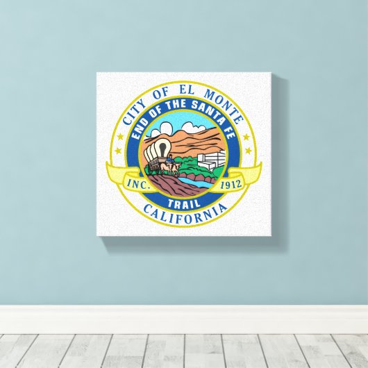 Stadszegel El Monte (Californië) Canvas Afdruk (Insitu (Houten vloer))