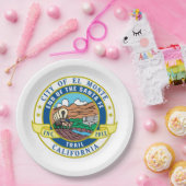 Stadszegel El Monte (Californië) Papieren Bordje (Feest)