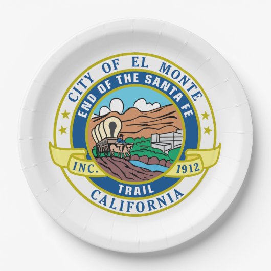 Stadszegel El Monte (Californië) Papieren Bordje (Voorkant)