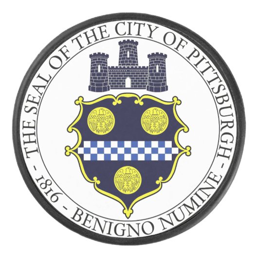 Stadszegel in Pittsburgh Hockey Puck (Voorkant)