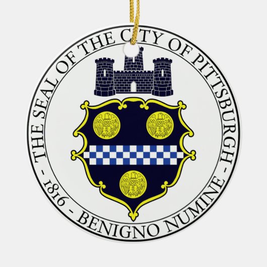 Stadszegel in Pittsburgh Keramisch Ornament (Voorkant)