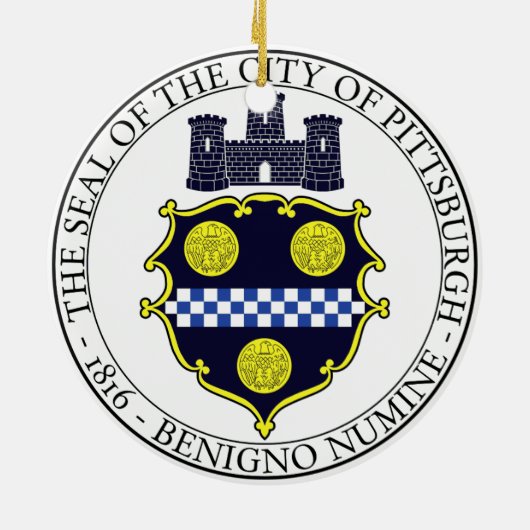 Stadszegel in Pittsburgh Keramisch Ornament (Achterkant)