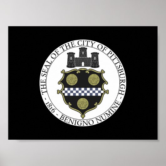 Stadszegel in Pittsburgh Poster (Voorkant)