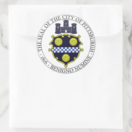 Stadszegel in Pittsburgh Ronde Sticker (Tas)