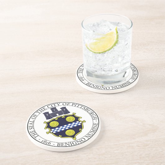 Stadszegel in Pittsburgh Zandsteen Onderzetter (Zijkant)