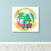 Stadszegel Miami Gardens (Florida) Canvas Afdruk (Insitu (Houten vloer))