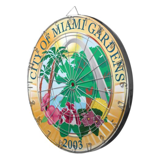 Stadszegel Miami Gardens (Florida) Dartbord (Voorkant Rechts)