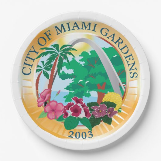 Stadszegel Miami Gardens (Florida) Papieren Bordje (Voorkant)