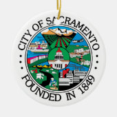 Stadszegel Sacramento Keramisch Ornament (Voorkant)