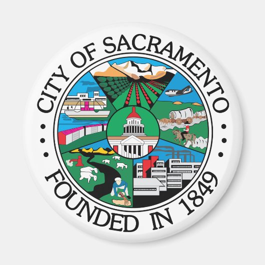 Stadszegel Sacramento Magneet (Voorkant)