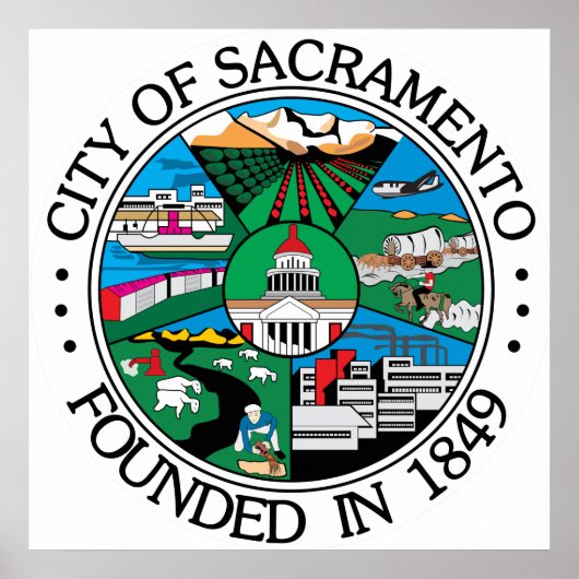 Stadszegel Sacramento Poster (Voorkant)