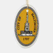 Stadszegel van Baltimore, MD Keramisch Ornament (Rechts)