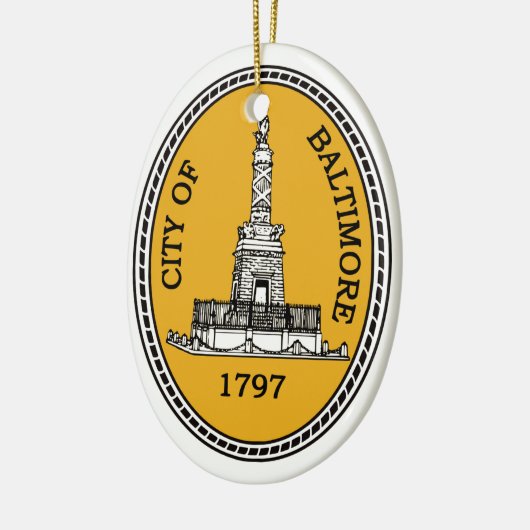 Stadszegel van Baltimore, MD Keramisch Ornament (Links)