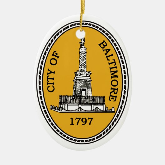 Stadszegel van Baltimore, MD Keramisch Ornament (Voorkant)