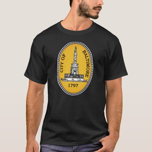 Stadszegel van Baltimore, MD T-shirt (Voorkant)