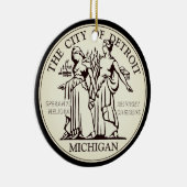 Stadszegel van Detroit Keramisch Ornament (Rechts)