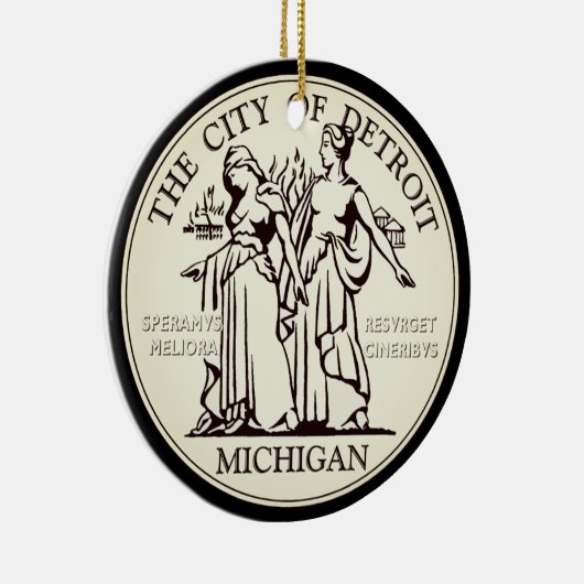 Stadszegel van Detroit Keramisch Ornament (Rechts)
