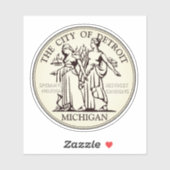 Stadszegel van Detroit Sticker (Vel)