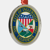 Stadszegel van Inglewood Californië Metalen Ornament (Rechts)
