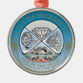 Stadszegel van Murrieta (Californië) Metalen Ornament