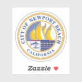 Stadszegel van Newport Beach, Californië Sticker (Vel)