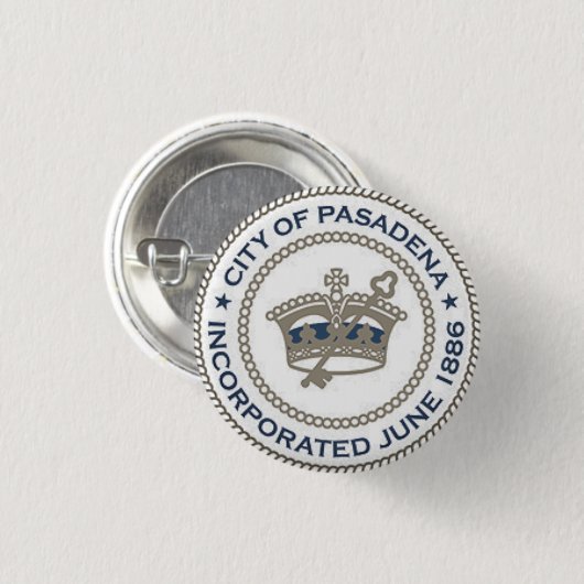 Stadszegel van Pasadena, Californië Ronde Button 3,2 Cm (Voorkant /achterkant)